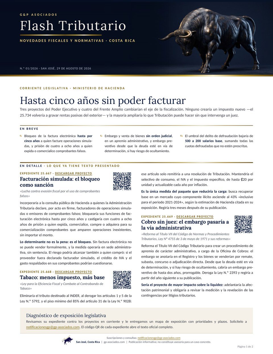 N.º 01/2026 — Hasta cinco años sin poder facturar
