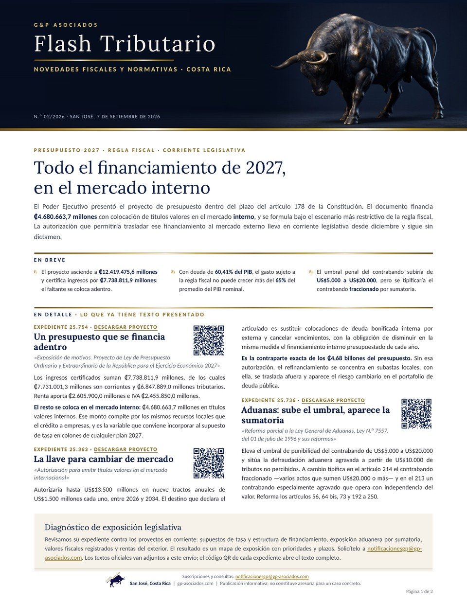 N.º 02/2026 — Todo el financiamiento de 2027, en el mercado interno