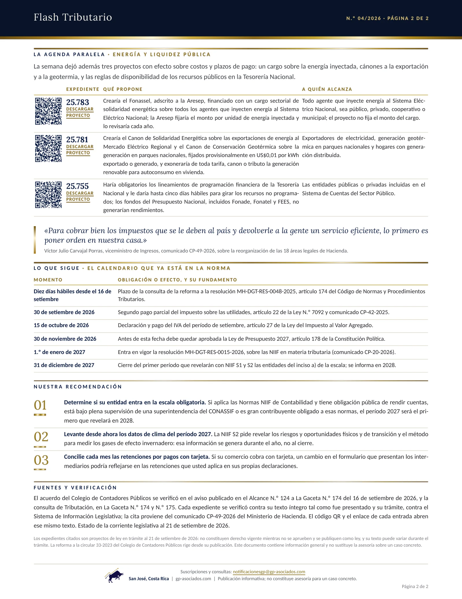 Página 2 de 2 del Flash Tributario N.º 04/2026 de G&P Asociados