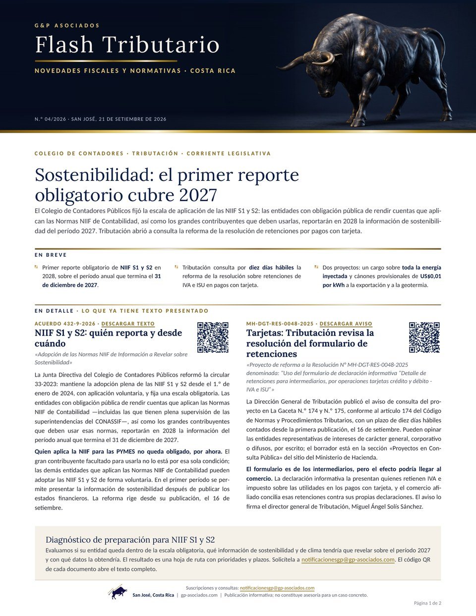 N.º 04/2026 — Sostenibilidad: el primer reporte obligatorio cubre 2027