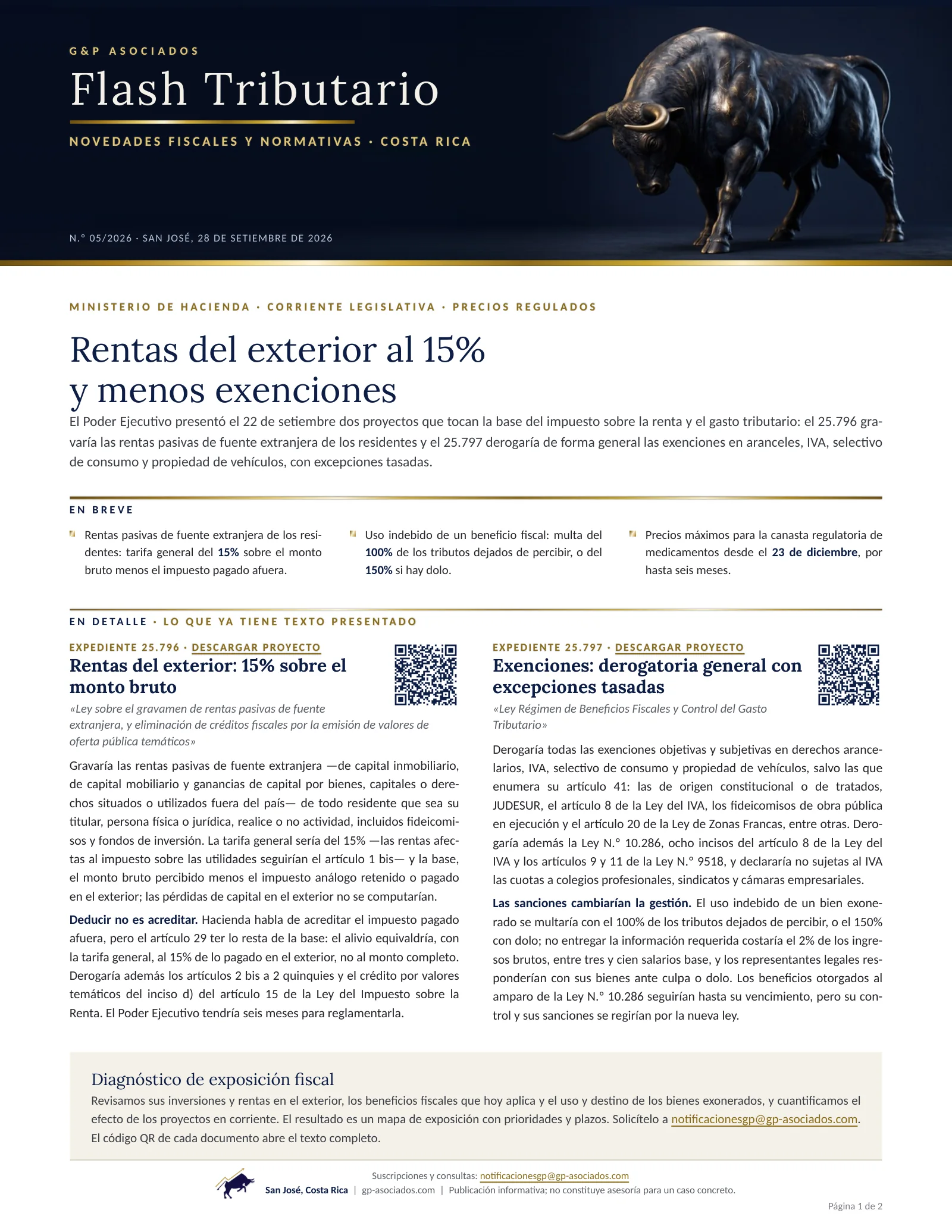 Página 1 de 2 del Flash Tributario N.º 05/2026 de G&P Asociados