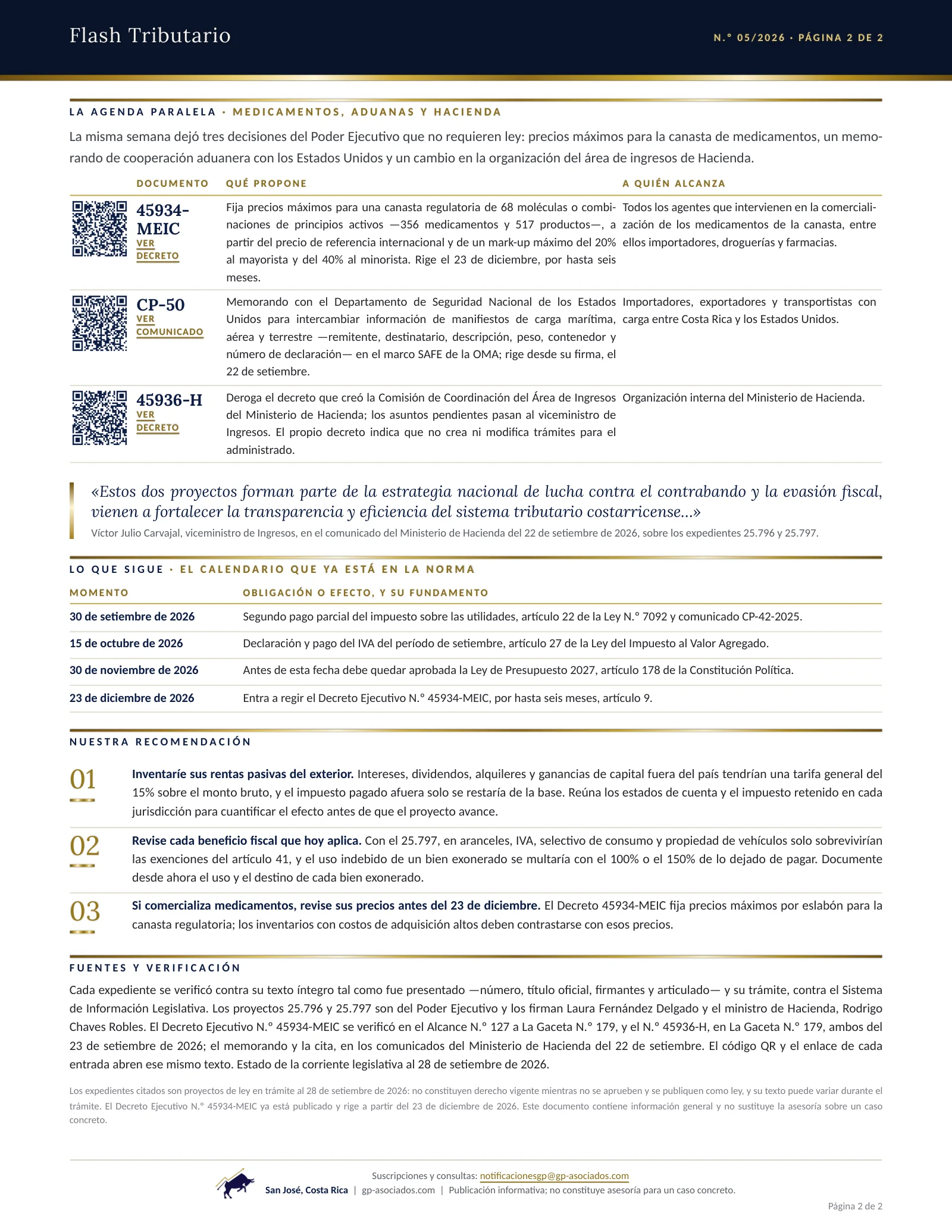 Página 2 de 2 del Flash Tributario N.º 05/2026 de G&P Asociados